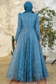 Neva Style - Luxury Smoke Color Muslim Wedding Dress 22780IM - Thumbnail