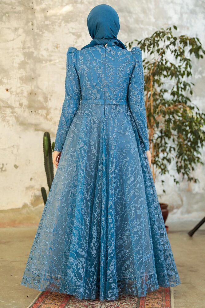 Neva Style - Luxury Smoke Color Muslim Wedding Dress 22780IM - 3