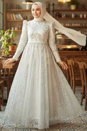 Neva Style - Luxury White Muslim Wedding Dress 22780B - 1