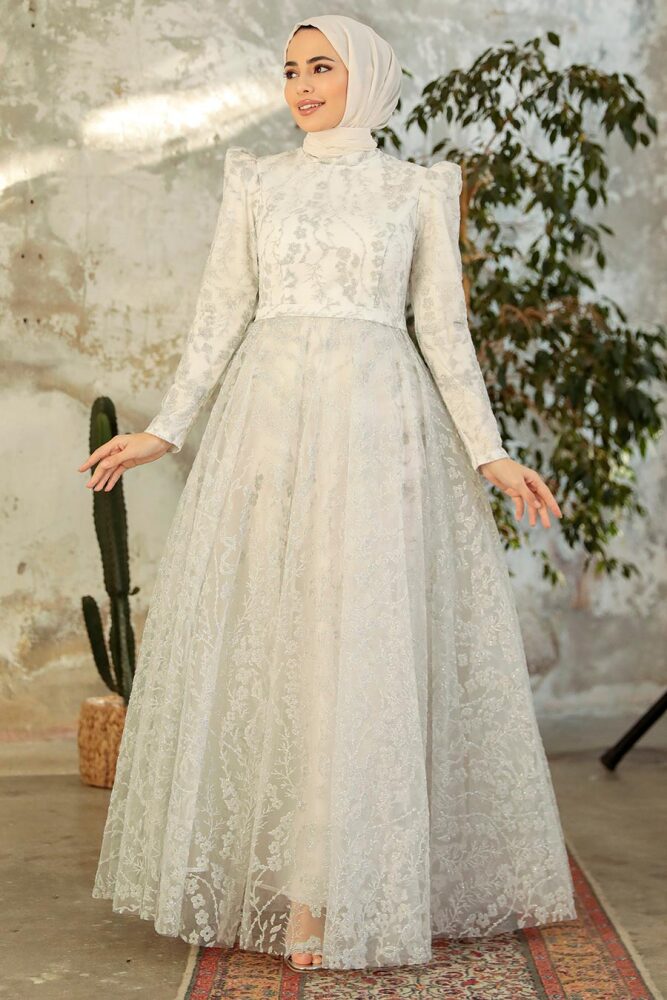 Neva Style - Luxury White Muslim Wedding Dress 22780B - 1