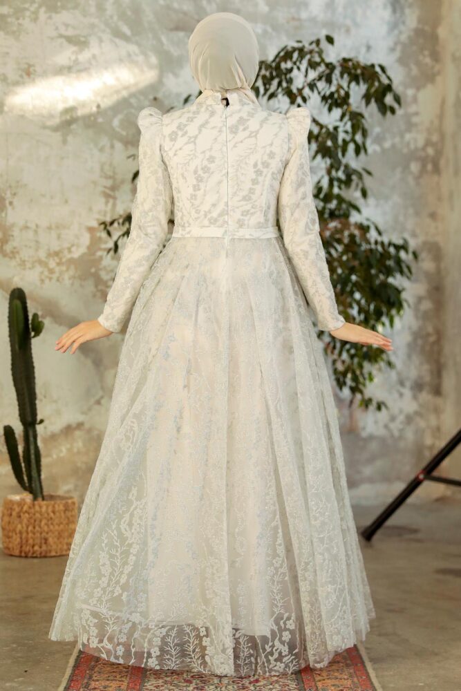 Neva Style - Luxury White Muslim Wedding Dress 22780B - 4