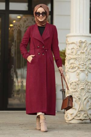 Neva Style - Mahogany Hijab Jaket Coat 5494BR - 1