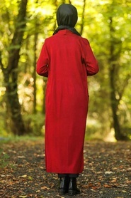 Neva Style - Mahogany Hijab Knitwear Cardigan 15691BR - Tesetturisland.com - Thumbnail