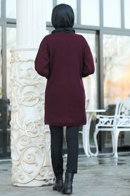 Neva Style - Mahogany Hijab Knitwear Tunic 20290BR - Thumbnail