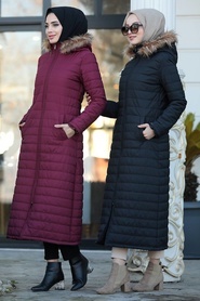 Neva Style - Mahogany İnflatable Coat 20131BR - Thumbnail