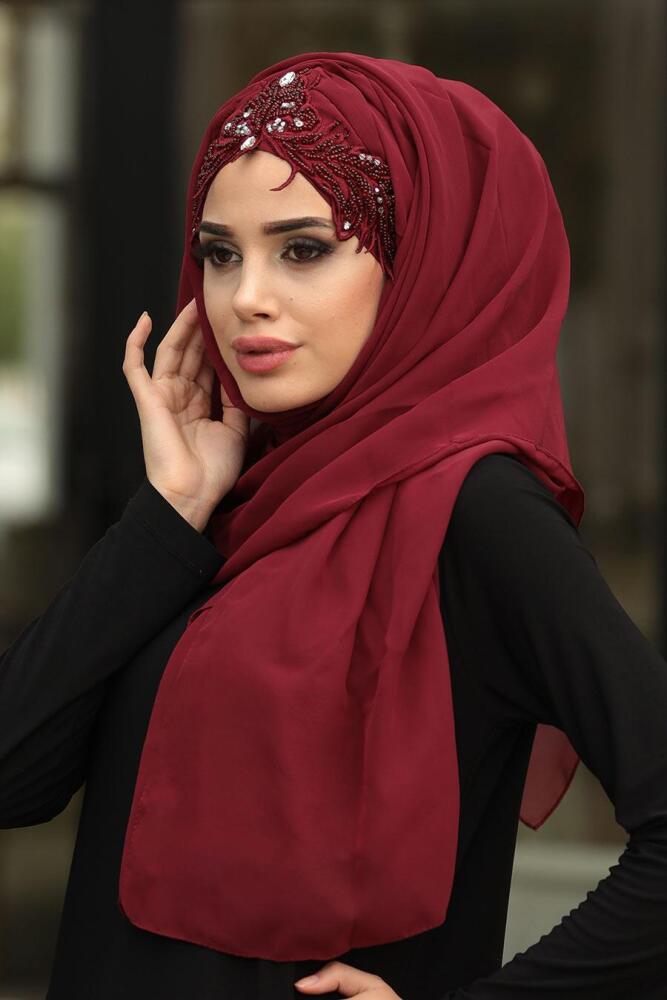 Neva Style - Mahogany Ready Made Scarf 7523BR - 1