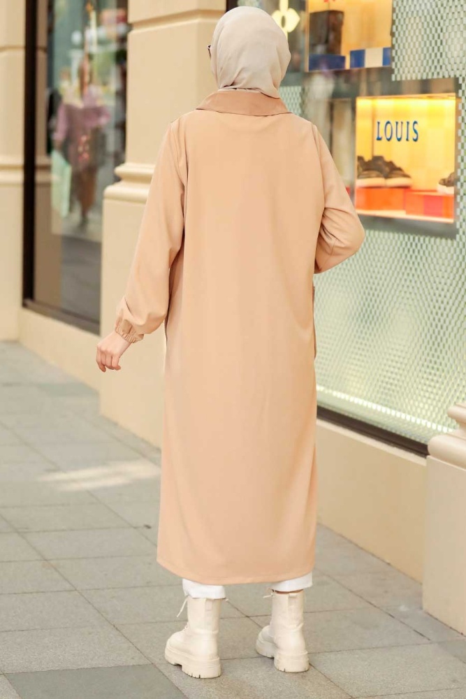  Neva Style - Manteau Hijab Biscuit 19228BS - 6