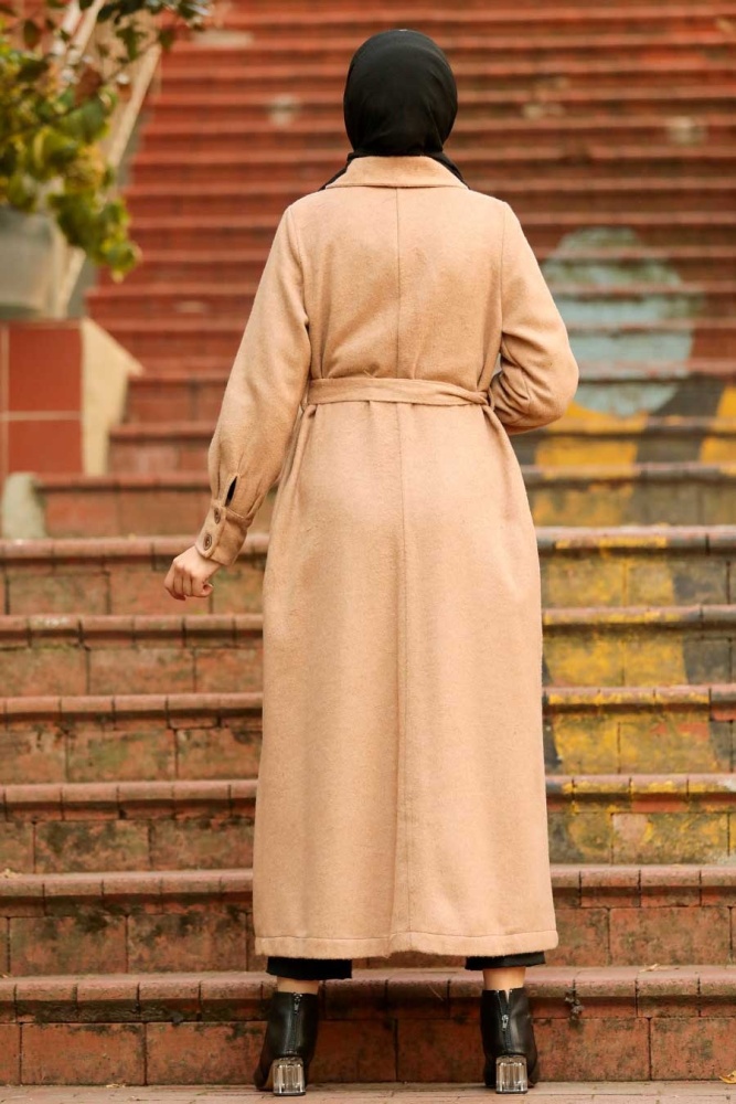  Neva Style - Manteau Hijab Biscuit 4554BS - 9