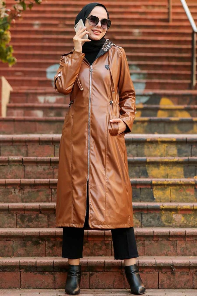 Neva Style - Manteau Hijab Coloré Sunuff 12050TB - 3
