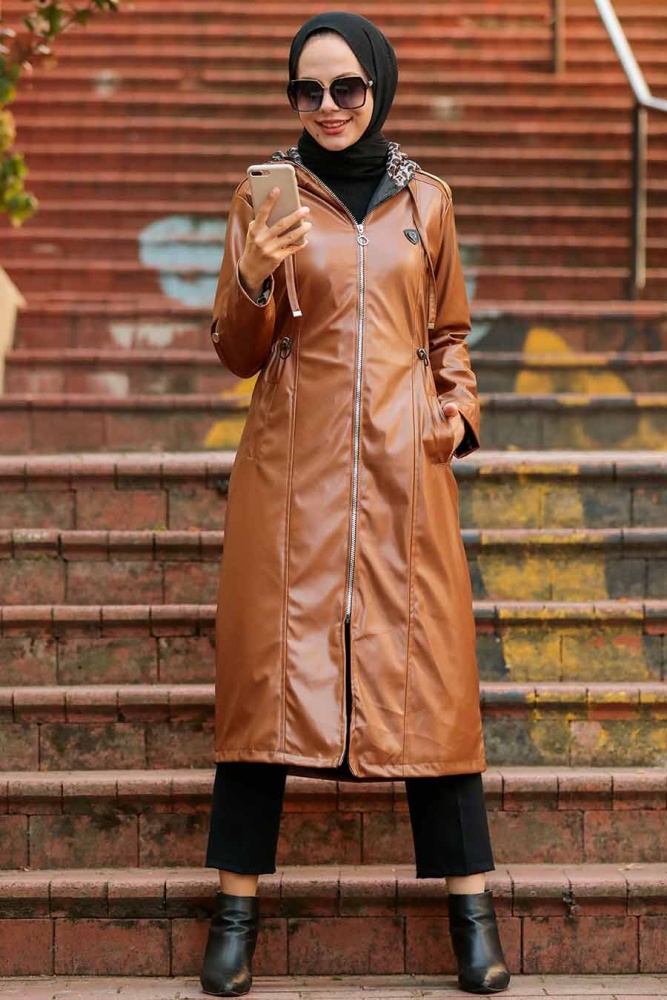 Neva Style - Manteau Hijab Coloré Sunuff 12050TB - 1