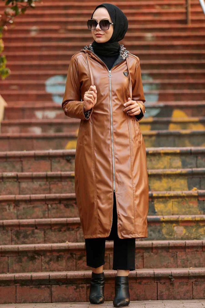 Neva Style - Manteau Hijab Coloré Sunuff 12050TB - 2