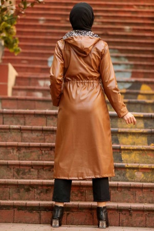 Neva Style - Manteau Hijab Coloré Sunuff 12050TB - 4