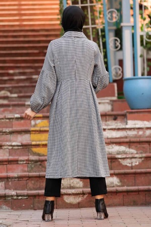 Neva Style - Manteau Hijab écru 55920E - 2