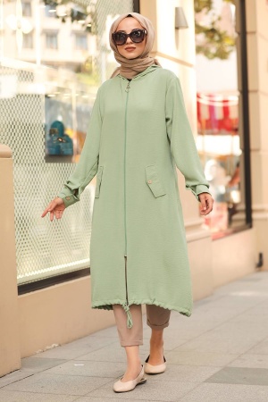Neva Style - Manteau Hijab Menthe 51010MINT - 1