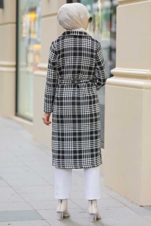  Neva Style - Manteau Hijab Noir 2359S - 7