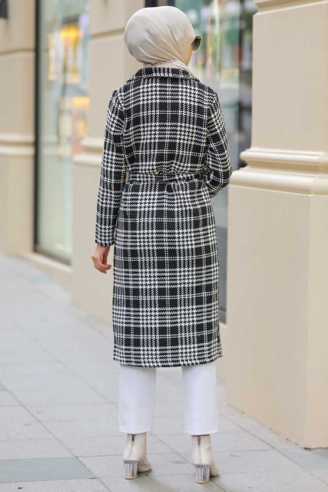  Neva Style - Manteau Hijab Noir 2359S - 7