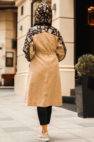 Neva Style - Mink Color Hijab Coat 8839V - Thumbnail