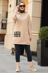 Neva Style - Mink Color Hijab Sweatshirt & Tunic 1050V - Thumbnail