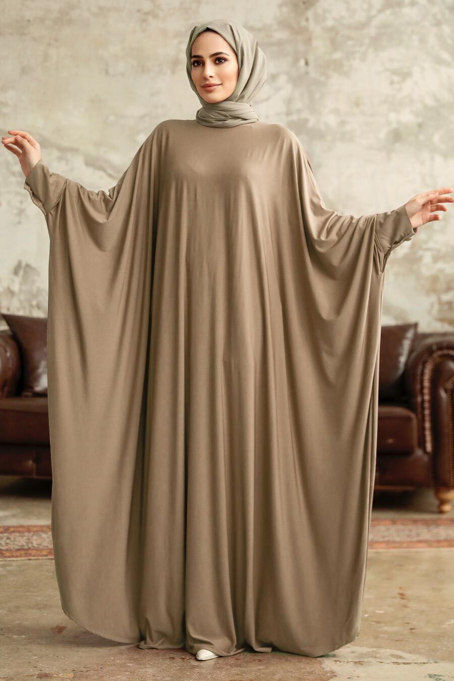 Neva Style - Mink Hijab Dress 5867V