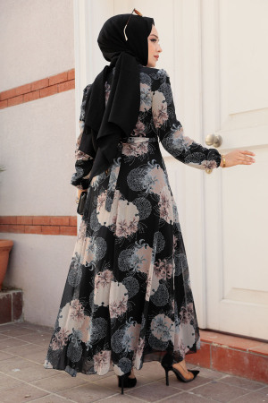 Mink Hijab Maxi Dress 279323V - 3
