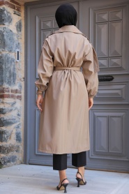 Neva Style - Mink Hijab Trench Coat 639V - Thumbnail