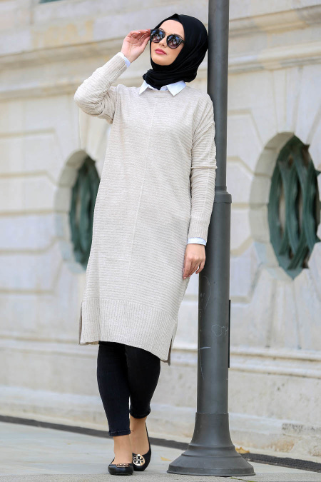 Neva Style - Mink Hijab Trico Tunic 2598V