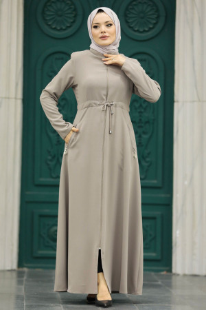 Neva Style - Mink Hijab Turkish Abaya 60125V - Thumbnail