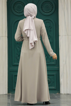 Neva Style - Mink Hijab Turkish Abaya 60125V - Thumbnail