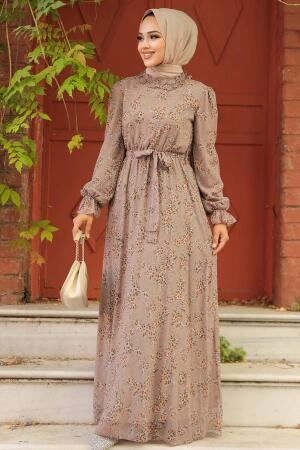 Mink Hijab Turkish Dress 29712V - 1