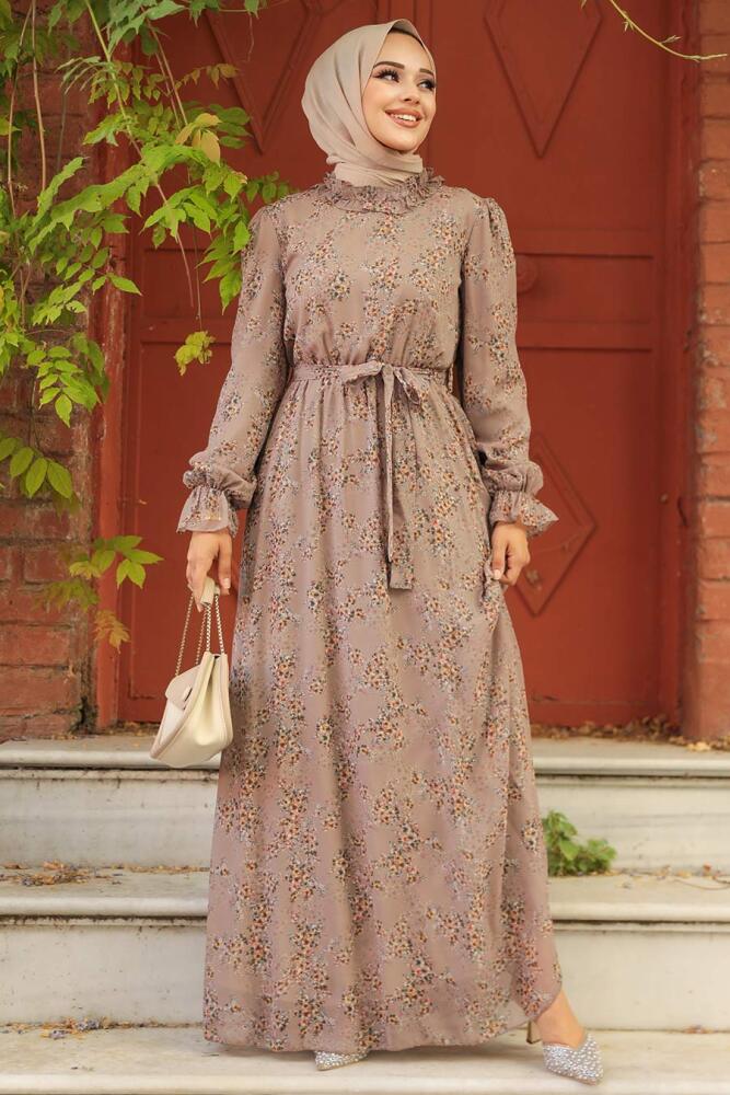 Mink Hijab Turkish Dress 29712V - 2