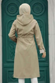 Neva Style - Mink Hijab Turkish Trench Coat 613V - Thumbnail