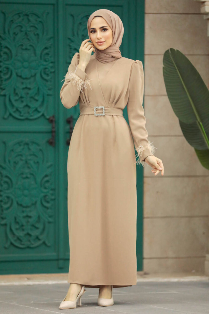 Mink Muslim Bridesmaid Dress 8791V - 2