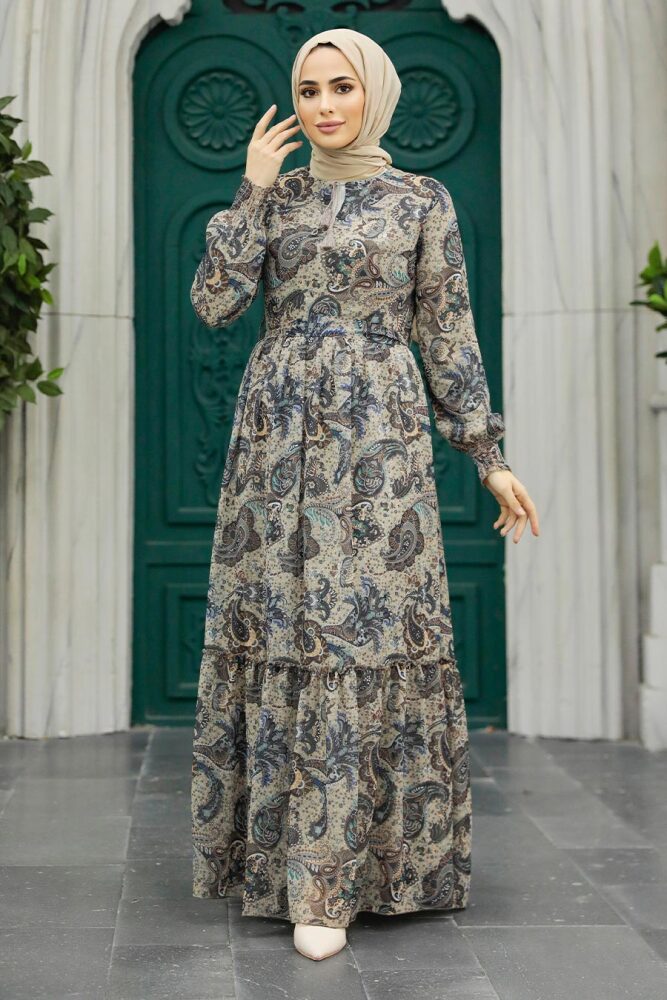 Mink Muslim Dress 3356V - 1