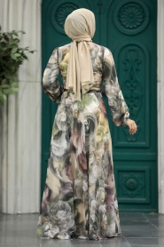 Neva Style - Mink Muslim Long Dress Style 30058V - Thumbnail