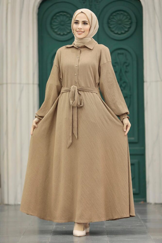 Mink Muslim Long Dress Style 5858V - 3