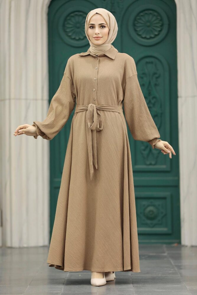 Mink Muslim Long Dress Style 5858V - 1