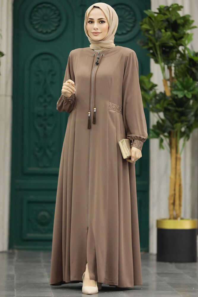 Mink Muslim Turkish Abaya 45271V - 1