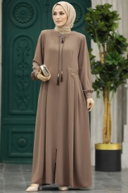 Neva Style - Mink Muslim Turkish Abaya 45271V - Thumbnail