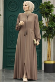 Neva Style - Mink Muslim Turkish Abaya 45271V - Thumbnail