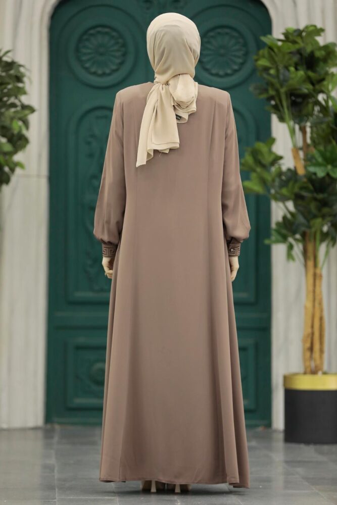 Mink Muslim Turkish Abaya 45271V - 5