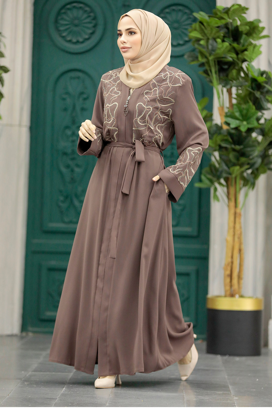 Mink Plus Size Abaya 90301V - Neva-style.com
