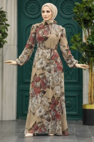 Neva Style - Mink Plus Size Dress 279318V - Thumbnail