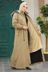 Neva Style - Mink Women Parka Coat 60506V - Thumbnail