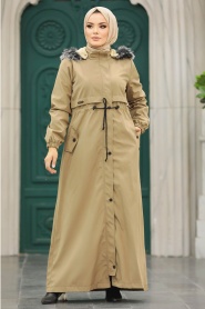 Neva Style - Mink Women Parka Coat 60506V - Thumbnail