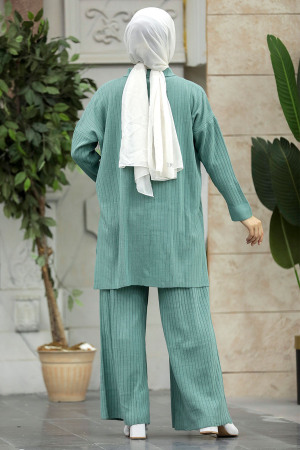 Neva Style - Mint Hijab Knitwear Dual Suit 33860MINT - 4