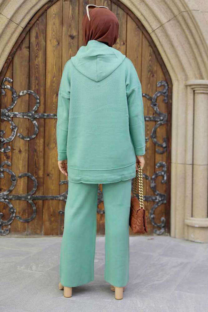 Neva Style - Mint Hijab Knitwear Islamic Clothing Dual Suit 25030MINT - 4