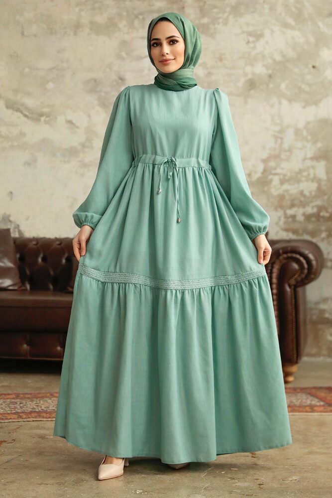 Mint Hijab Maxi Dress 5864MINT - 1