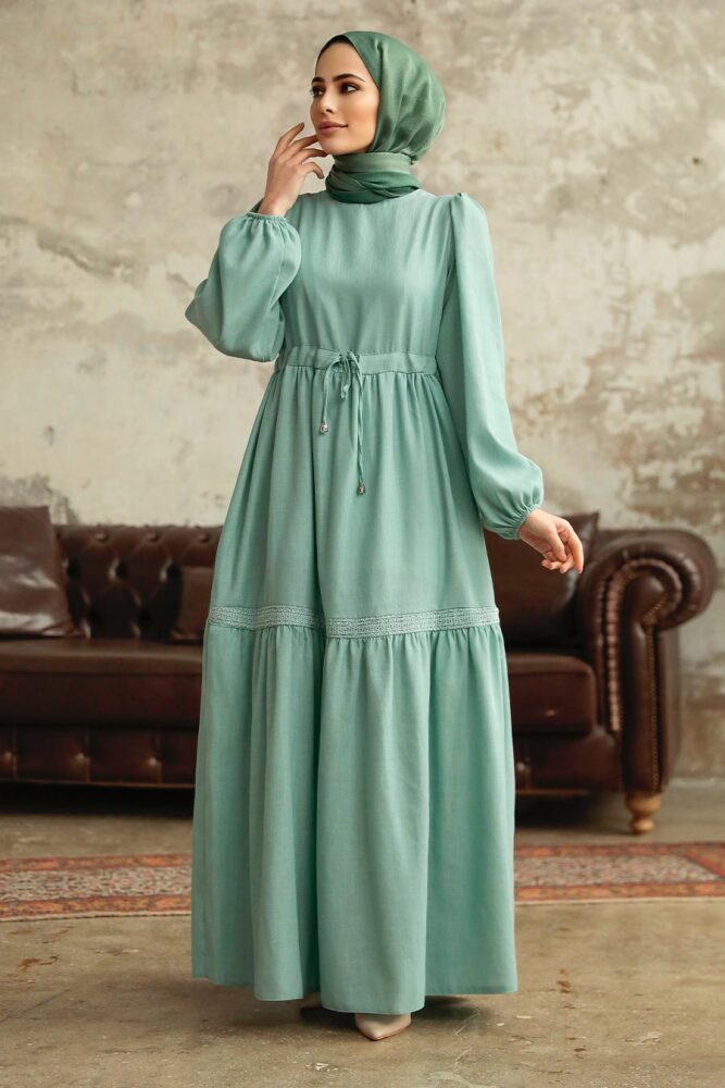 Mint Hijab Maxi Dress 5864MINT - 2