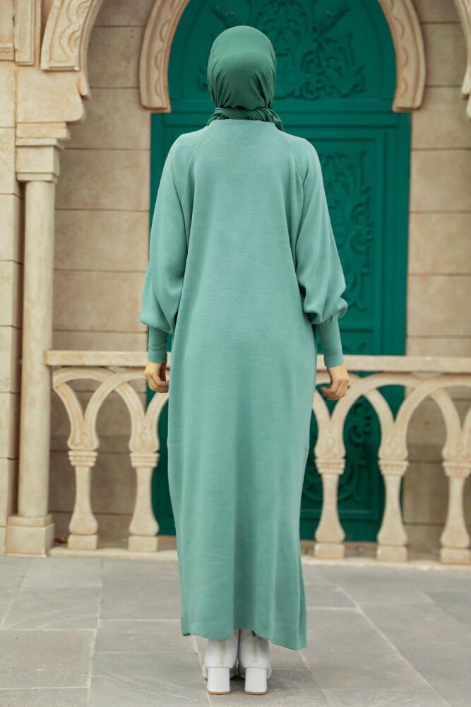Mint Knitwear Muslim Dress 3419MINT - 3