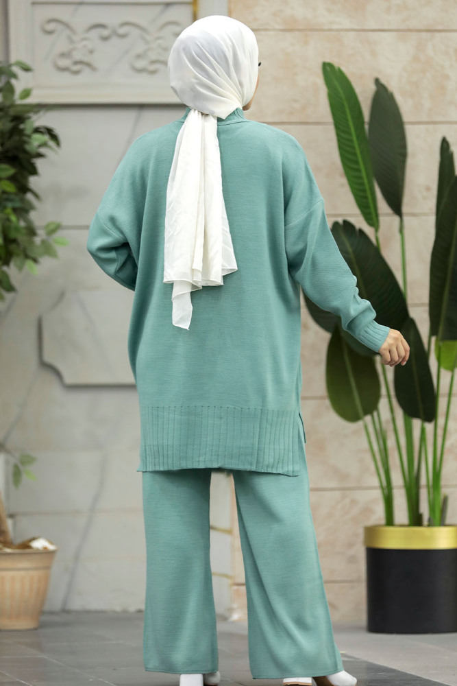 Neva Style - Mint Tesettür Triko İkili Takım 34341MINT - 4